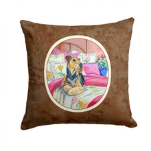 Load image into Gallery viewer, Airedale Waiting on Mom Throw Pillow - 14x14 Decorative Pillow – Art for Your Home &amp; Patio 7006PW1414