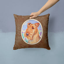Load image into Gallery viewer, Airedale Terrier in Flowers Throw Pillow - 14x14 Decorative Pillow – Art for Your Home &amp; Patio 7007PW1414