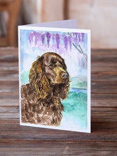 Load image into Gallery viewer, American Water Spaniel Greeting Cards -  Blank Note Cards – 8-Pack of Artist-Designed Cards with Envelopes