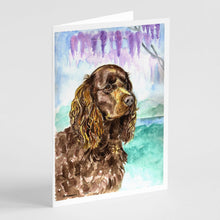 Load image into Gallery viewer, American Water Spaniel Greeting Cards -  Blank Note Cards – 8-Pack of Artist-Designed Cards with Envelopes