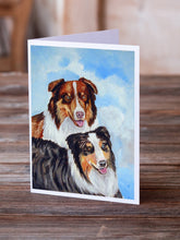 Load image into Gallery viewer, Australian Shepherd What a pair Greeting Cards -  Blank Note Cards – 8-Pack of Artist-Designed Cards with Envelopes