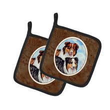 Load image into Gallery viewer, Australian Shepherd What a pair Pot Holders - Set of 2 Decorative Kitchen Helpers | Made in the USA 7009PTHD