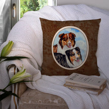 Load image into Gallery viewer, Australian Shepherd What a pair Throw Pillow - 14x14 Decorative Pillow – Art for Your Home &amp; Patio 7009PW1414