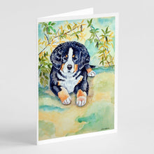 Load image into Gallery viewer, Bernese Mountain Dog Puppy Greeting Cards -  Blank Note Cards – 8-Pack of Artist-Designed Cards with Envelopes