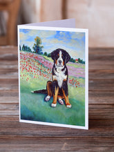 Load image into Gallery viewer, Bernese Mountain Dog Greeting Cards -  Blank Note Cards – 8-Pack of Artist-Designed Cards with Envelopes