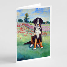 Load image into Gallery viewer, Bernese Mountain Dog Greeting Cards -  Blank Note Cards – 8-Pack of Artist-Designed Cards with Envelopes