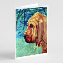 Load image into Gallery viewer, Bloodhound Greeting Cards -  Blank Note Cards – 8-Pack of Artist-Designed Cards with Envelopes