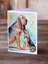 Load image into Gallery viewer, Bloodhound Momma's Love Greeting Cards -  Blank Note Cards – 8-Pack of Artist-Designed Cards with Envelopes
