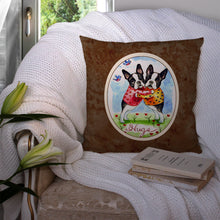 Load image into Gallery viewer, Hugs Boston Terrier Throw Pillow - 14x14 Decorative Pillow – Art for Your Home &amp; Patio 7015PW1414