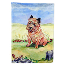 Load image into Gallery viewer, Cairn Terrier and the chipmunk Flag Canvas House Size