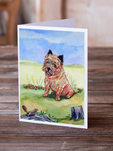 Load image into Gallery viewer, Cairn Terrier and the Chipmunk Greeting Cards -  Blank Note Cards – 8-Pack of Artist-Designed Cards with Envelopes