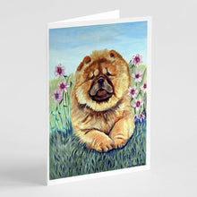 Load image into Gallery viewer, Chow Chow Greeting Cards -  Blank Note Cards – 8-Pack of Artist-Designed Cards with Envelopes
