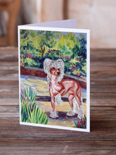 Load image into Gallery viewer, Chinese Crested on the Patio Greeting Cards -  Blank Note Cards – 8-Pack of Artist-Designed Cards with Envelopes