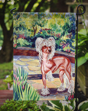 Load image into Gallery viewer, Chinese Crested on the patio  Garden Flag – Decorative Outdoor Yard Flag