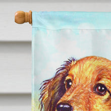 Load image into Gallery viewer, Long Hair Red Dachshund Flag Canvas House Size