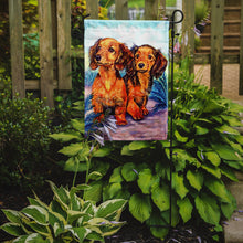 Load image into Gallery viewer, Long Hair Red Dachshund Garden Flag – Decorative Outdoor Yard Flag