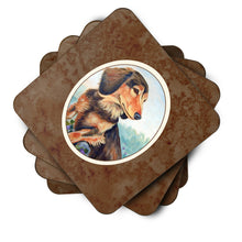 Load image into Gallery viewer, Long Hair Chocolate and Cream Dachshund Foam Coaster  7023FC