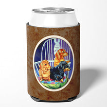Load image into Gallery viewer, Dachshund Two Red and a Black and Tan Can or Bottle Hugger 7025CC