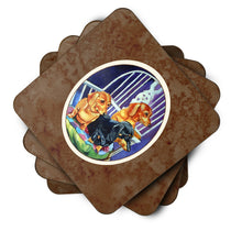 Load image into Gallery viewer, Dachshund Two Red and a Black and Tan Foam Coaster  7025FC