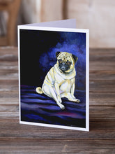 Load image into Gallery viewer, Fawn Pug Penny for your thoughts Greeting Cards -  Blank Note Cards – 8-Pack of Artist-Designed Cards with Envelopes