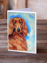 Load image into Gallery viewer, Irish Setter Greeting Cards -  Blank Note Cards – 8-Pack of Artist-Designed Cards with Envelopes