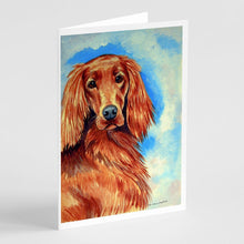 Load image into Gallery viewer, Irish Setter Greeting Cards -  Blank Note Cards – 8-Pack of Artist-Designed Cards with Envelopes
