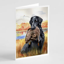 Load image into Gallery viewer, Flat Coated Retriever Greeting Cards -  Blank Note Cards – 8-Pack of Artist-Designed Cards with Envelopes