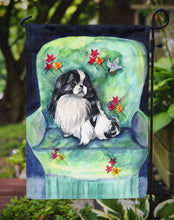 Load image into Gallery viewer, Japanese Chin in Momma's Chair Garden Flag – Decorative Outdoor Yard Flag