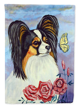 Load image into Gallery viewer, Papillon with Butterfly Garden Flag – Decorative Outdoor Yard Flag