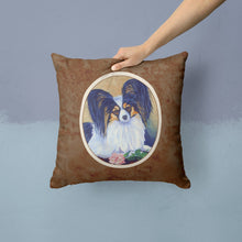 Load image into Gallery viewer, Papillon A Rose for you Throw Pillow - 14x14 Decorative Pillow – Art for Your Home &amp; Patio 7037PW1414