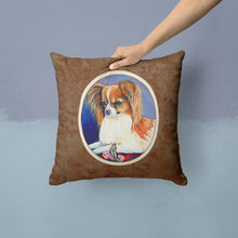 Load image into Gallery viewer, Papillon Rose and Butterfly Throw Pillow - 14x14 Decorative Pillow – Art for Your Home &amp; Patio 7038PW1414