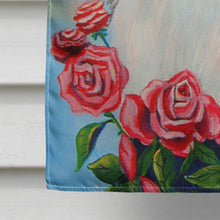 Load image into Gallery viewer, Black and White Papillon in Roses Flag Canvas House Size