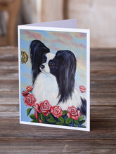 Load image into Gallery viewer, Papillon Black and White Greeting Cards -  Blank Note Cards – 8-Pack of Artist-Designed Cards with Envelopes