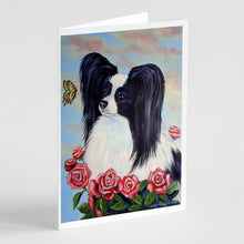 Load image into Gallery viewer, Papillon Black and White Greeting Cards -  Blank Note Cards – 8-Pack of Artist-Designed Cards with Envelopes
