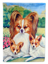 Load image into Gallery viewer, Papillon Momma's Love Garden Flag – Decorative Outdoor Yard Flag