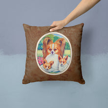 Load image into Gallery viewer, Papillon A Momma's Love Throw Pillow - 14x14 Decorative Pillow – Art for Your Home &amp; Patio 7042PW1414