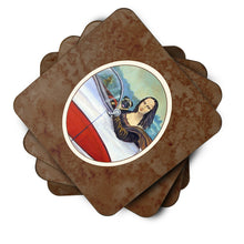 Load image into Gallery viewer, Fawn Pug and Mona Lisa Foam Coaster  7043FC