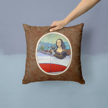 Load image into Gallery viewer, Fawn Pug and Mona Lisa Throw Pillow - 14x14 Decorative Pillow – Art for Your Home &amp; Patio 7043PW1414
