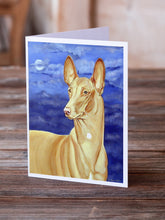 Load image into Gallery viewer, Pharaoh Hound Greeting Cards -  Blank Note Cards – 8-Pack of Artist-Designed Cards with Envelopes