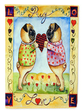 Load image into Gallery viewer, Pug LOVE Pug Love Valentine's Day Garden Flag – Decorative Outdoor Yard Flag