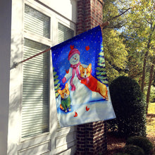 Load image into Gallery viewer, Snowman with Corgi Flag Canvas House Size