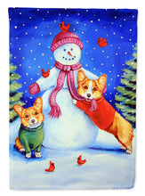 Load image into Gallery viewer, Snowman with Corgi Flag Canvas House Size