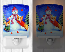 Load image into Gallery viewer, Snowman with Corgi Ceramic Night Light 7048CNL