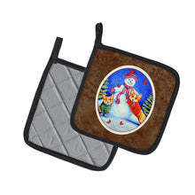 Load image into Gallery viewer, Snowman with Corgi Pot Holders - Set of 2 Decorative Kitchen Helpers | Made in the USA 7048PTHD