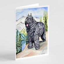 Load image into Gallery viewer, Bouvier des Flandres Greeting Cards -  Blank Note Cards – 8-Pack of Artist-Designed Cards with Envelopes
