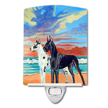 Load image into Gallery viewer, At sunset Great Dane Harlequin and Black Ceramic Night Light 7051CNL