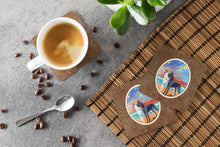 Load image into Gallery viewer, At sunset Great Dane Harlequin and Black Foam Coaster  7051FC