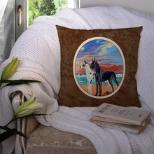 Load image into Gallery viewer, At sunset Great Dane Harlequin and Black Throw Pillow - 14x14 Decorative Pillow – Art for Your Home &amp; Patio 7051PW1414