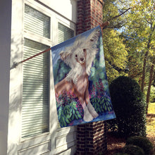 Load image into Gallery viewer, Chinese Crested in flowers  Flag Canvas House Size