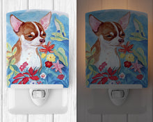 Load image into Gallery viewer, Chihuahua in flowers Ceramic Night Light 7053CNL